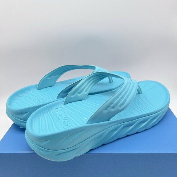 Hoka One One Ora Recovery Flip Flop Thong Sandal Scuba Blue Bellwether Men US 11 - Picture 6 of 10